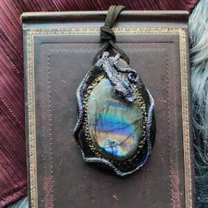 Labradorite + Snake Necklace